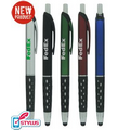 Colored "Window-Grip" Stylus Click Pen with Silver Trim